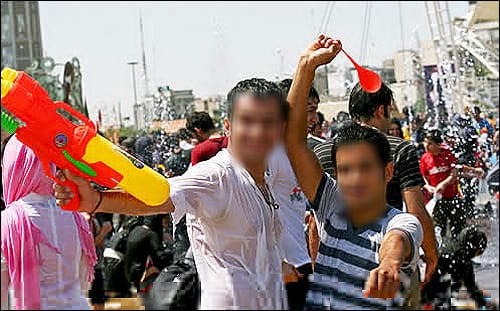 عکس های دختران بد حجاب در جشن آب‌پاشی تهران