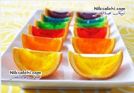 آموزش ژله به شکل قاچ های رنگی پرتغال