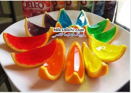 آموزش ژله به شکل قاچ های رنگی پرتغال